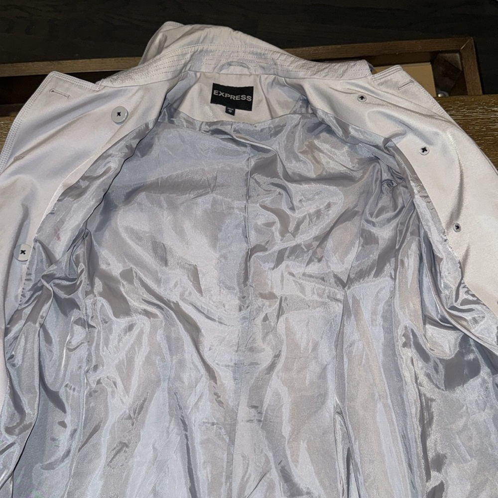 Express Light Gray Trench Coat - Picture 8 of 16